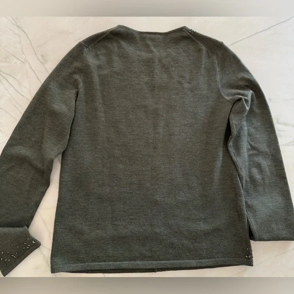 Ann Taylor Ultra Fine Merino Wool Beaded Cardigan Sz S - Picture 3 of 11